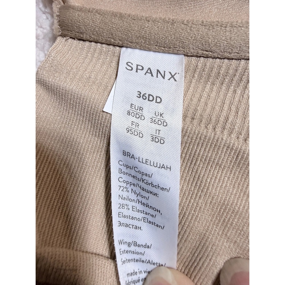 Spanx Bra-llelujah Bra Womens 36DD Beige Nylon Underwire Front Close Classic
